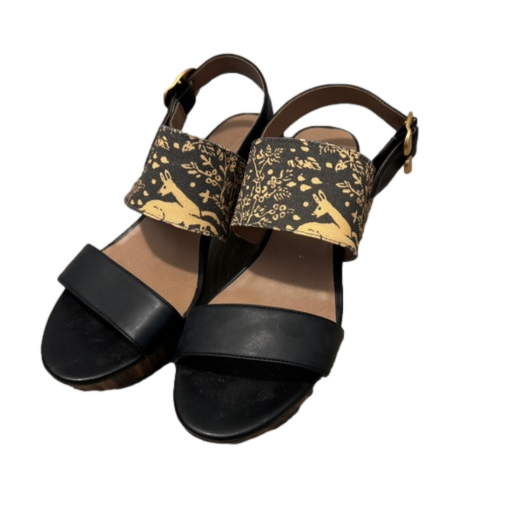 New Aerosoles x Laura Ashley Limited edition Camera Sandals Navy and woodland